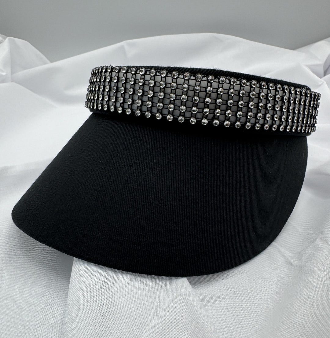 Crystal Bling Black Interchangeable Visor Band