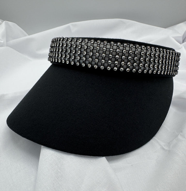 Crystal Bling Black Interchangeable Visor Band