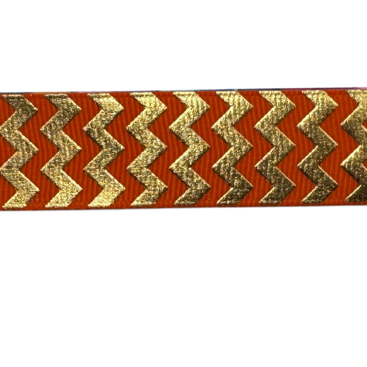 Organge & Gold Metalliz Zig Zag Interchangeable Visor Band