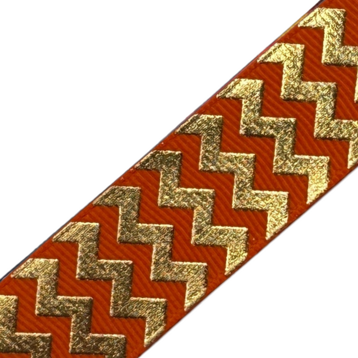 Organge & Gold Metalliz Zig Zag Interchangeable Visor Band