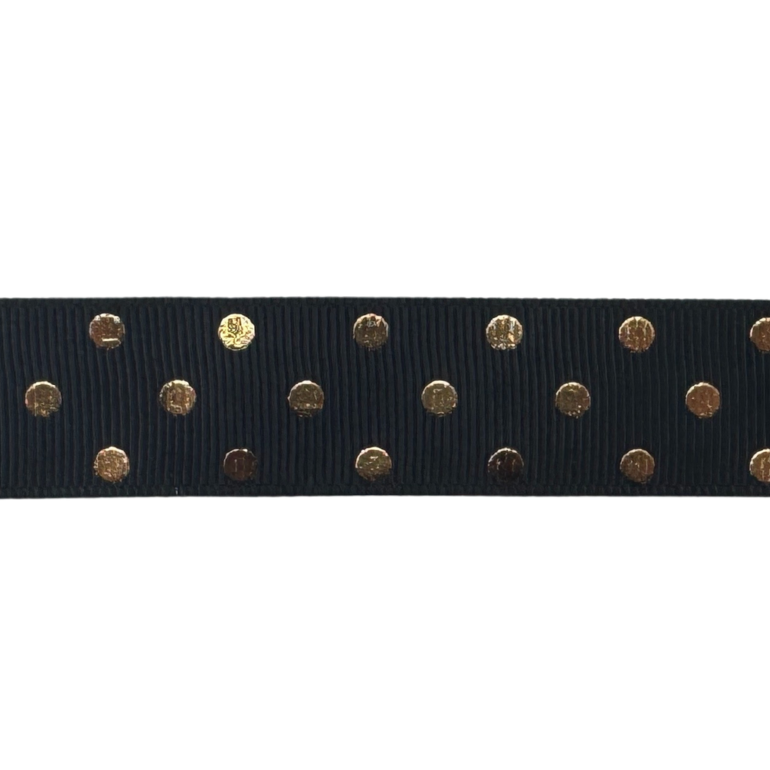 Mini Gold Metallic & Black Dots Interchangeable Visor Band