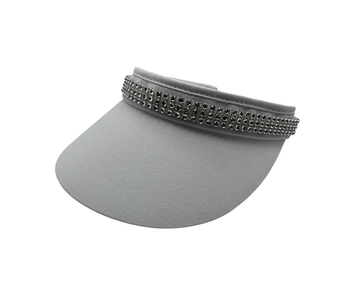 Crystal Bling Skinny Silver Interchangeable Visor Band