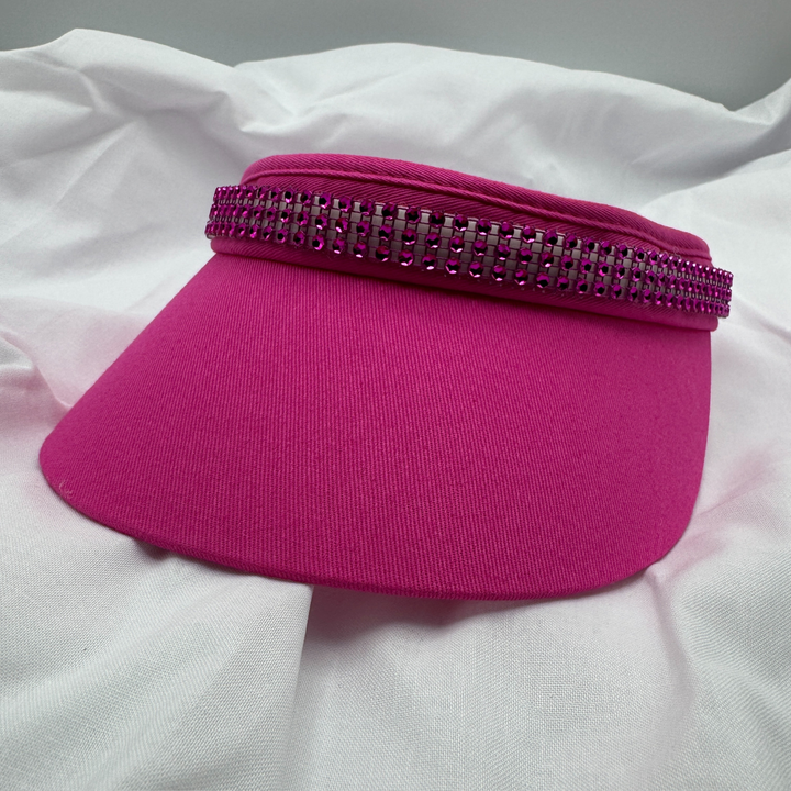 Crystal Skinny Bling Hot Pink Interchangeable Visor Band