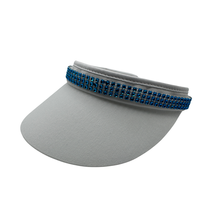 Crystal Bling Skinny Deep Blue Interchangeable Visor Band