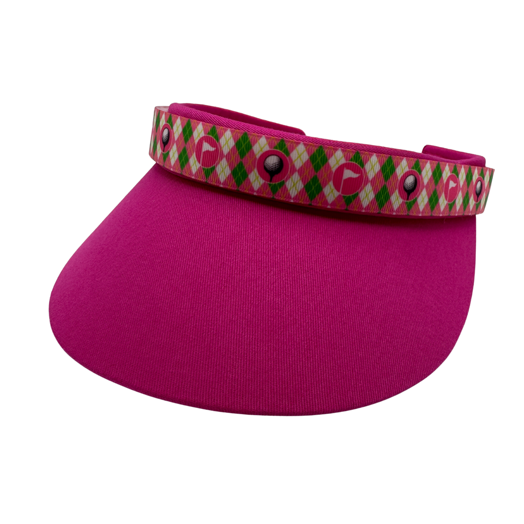 Sweet Tee Argyle Pink Interchangeable Visor Band