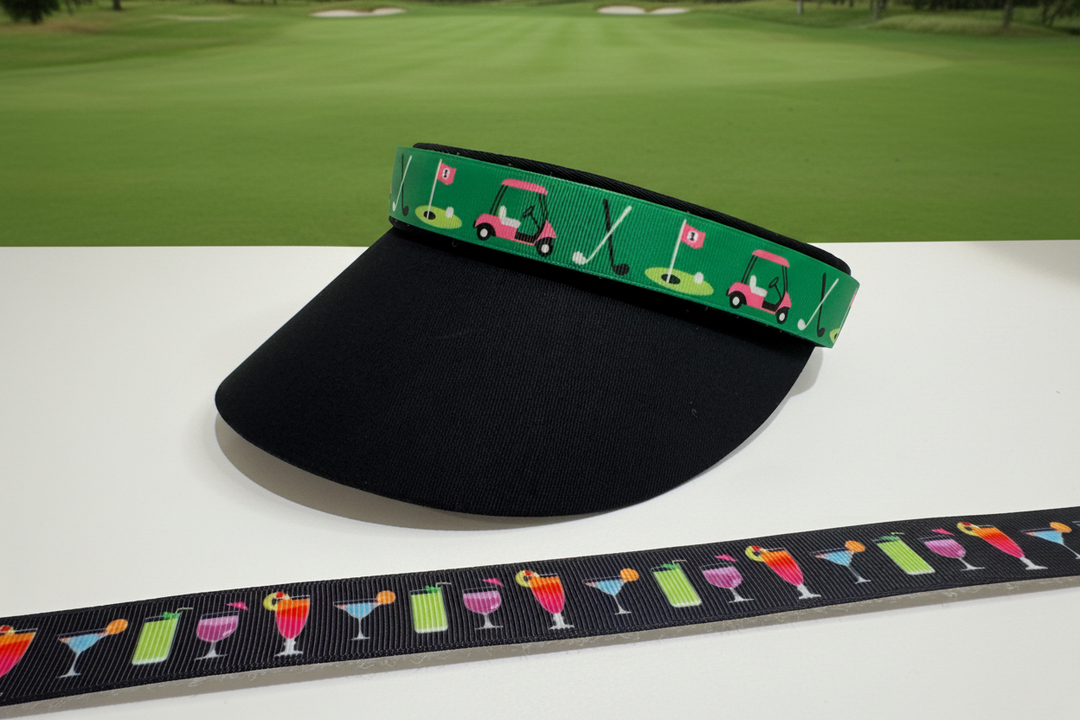 Black Visor with Golf Course Background