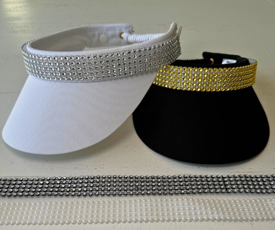 Ladies' Crystal Bling Visor Starter Bundle (2 Visors +4 Interchangeable Bands)