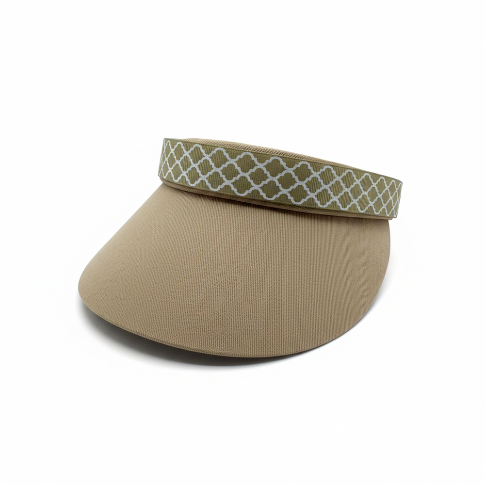 Tan visor with geometric pattern clean background