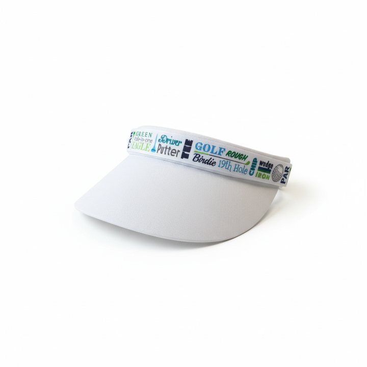 White golf text visor 2048x2048