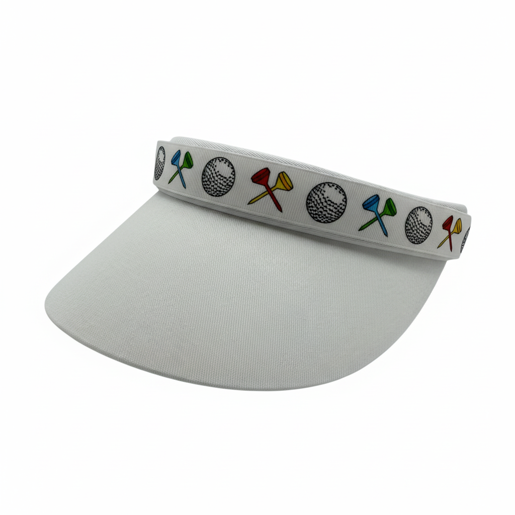 White golf visor clean background