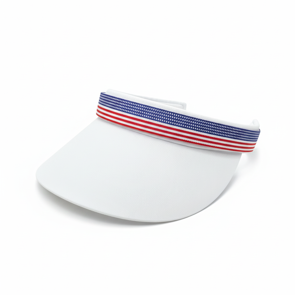 White visor with patriotic band - clean background