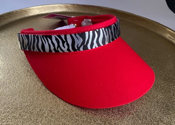 visor versa red visor with zebra